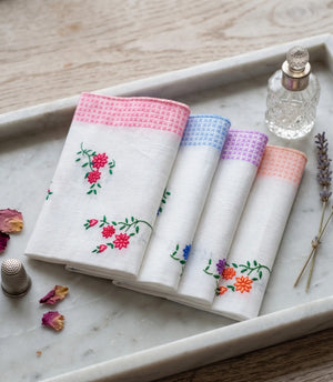 Orchid 2- The Perfect women's cotton handkerchief gift Mikado