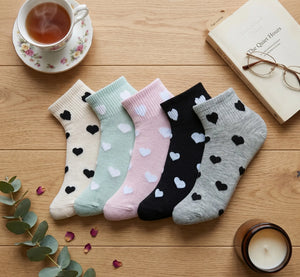 Hearts Cotton Ankle Socks Mikado