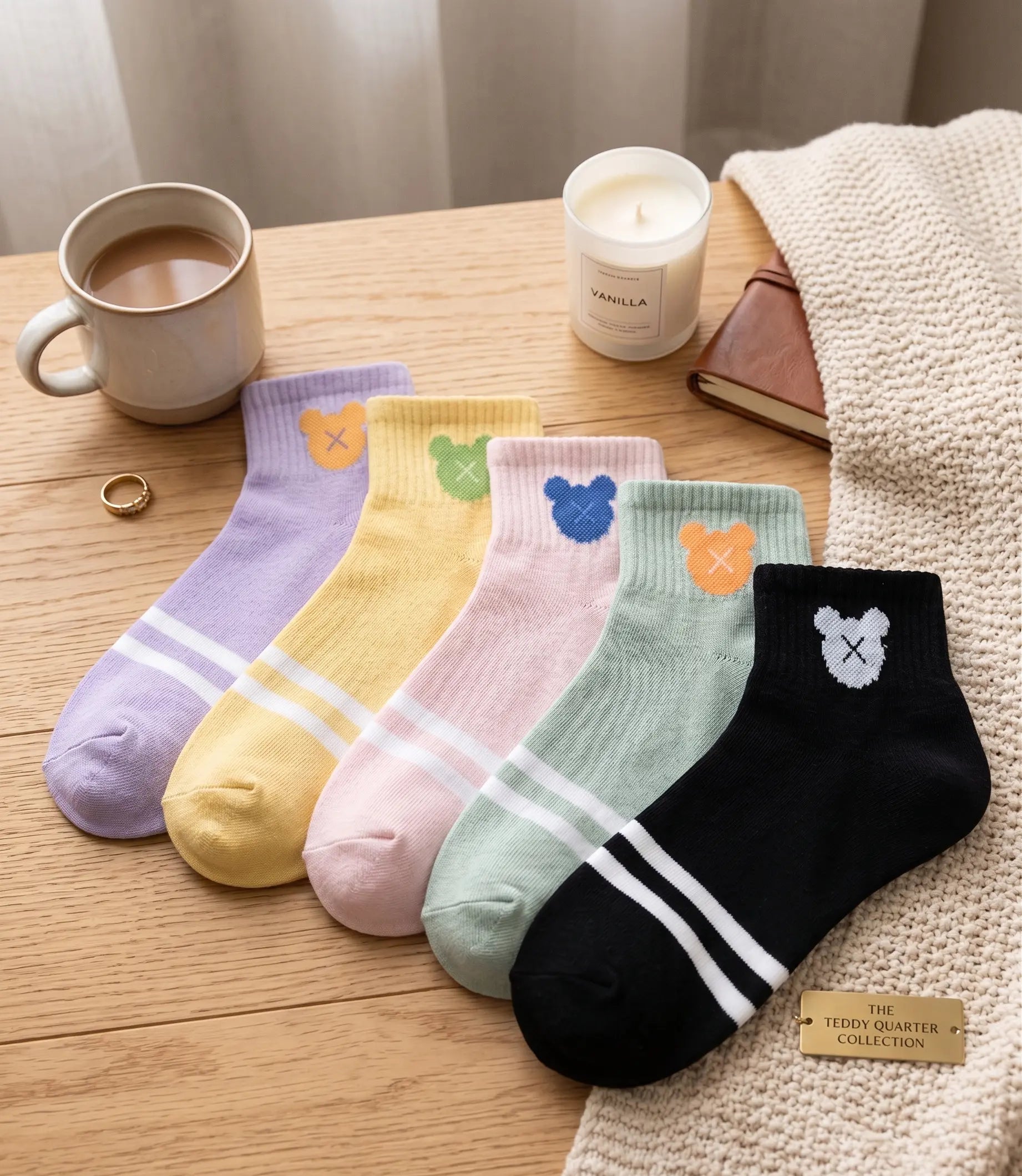 Teddy Cotton Ankle Socks For Women Mikado