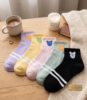 Teddy Cotton Ankle Socks For Women Mikado