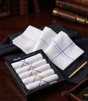 Classic white Stripe 100% Cotton Hanky Mikado