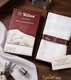 100% Soft Cotton Handkerchief (MALMAL feel)  10pc BOX Mikado