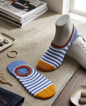 Grid No-Show Socks Mikado