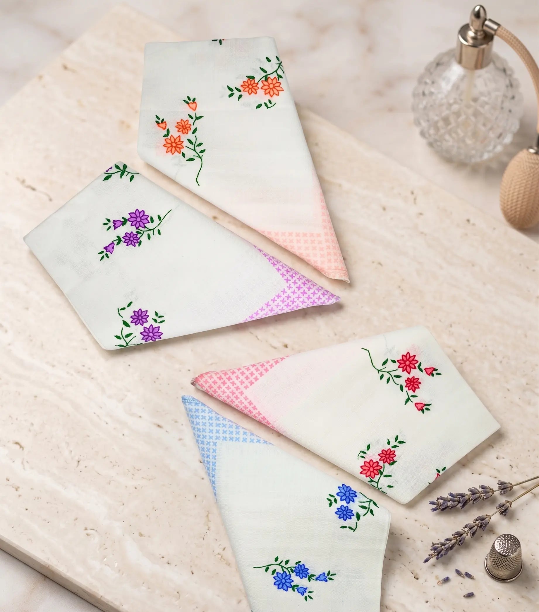 Orchid 2- The Perfect women's cotton handkerchief gift Mikado