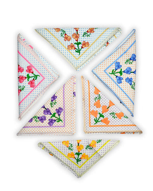 Polka Bloom 2 premium cotton handkerchief Mikado