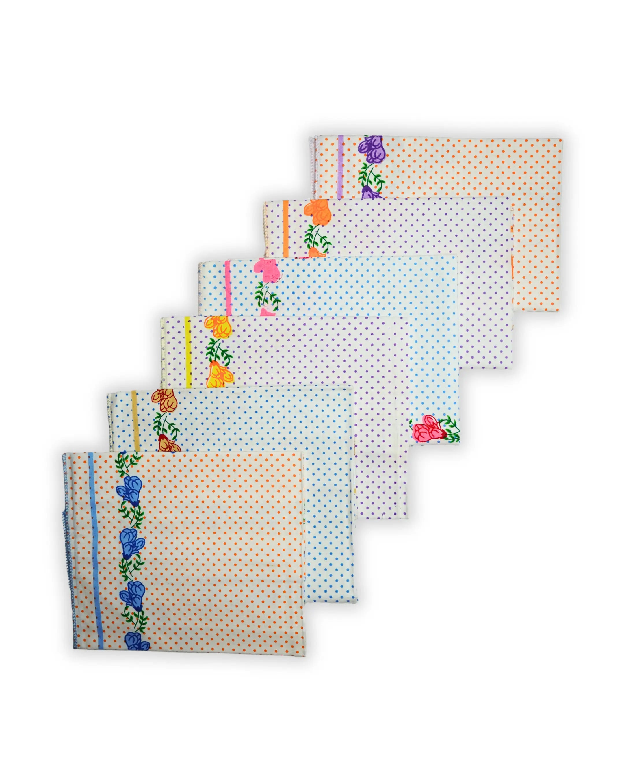 Polka Bloom 2 premium cotton handkerchief Mikado