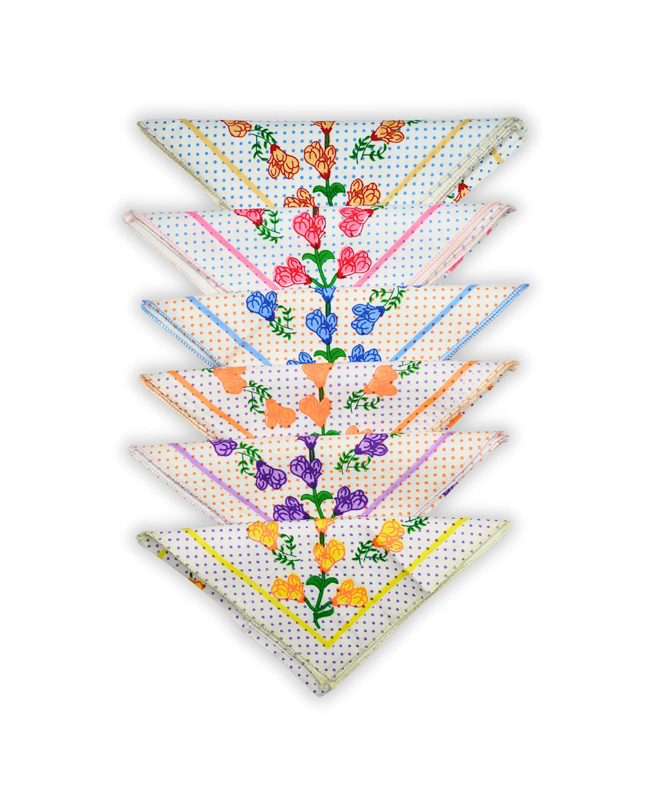 Polka Bloom 2 premium cotton handkerchief Mikado