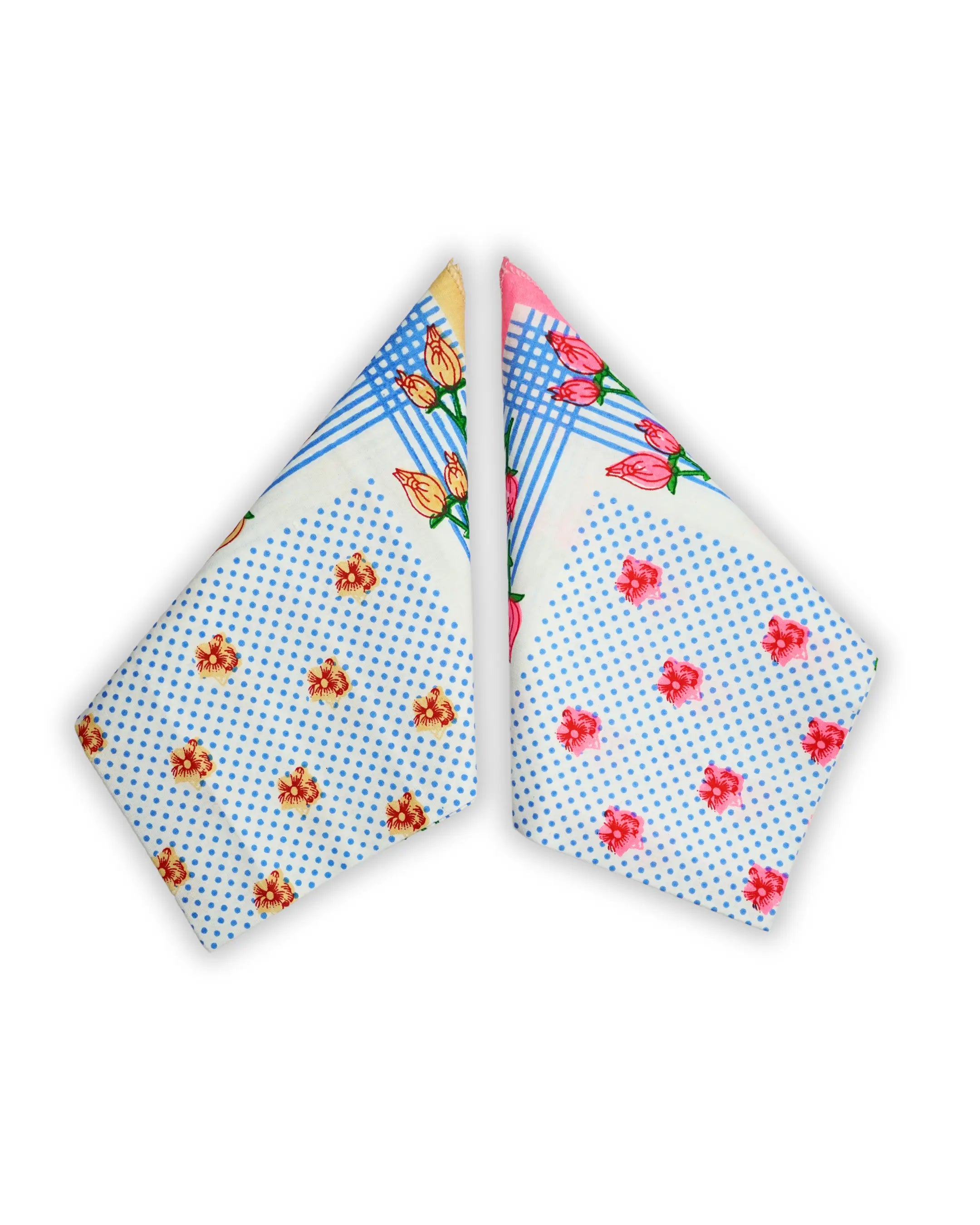 Polka Bloom multicolor cotton handkerchief Mikado