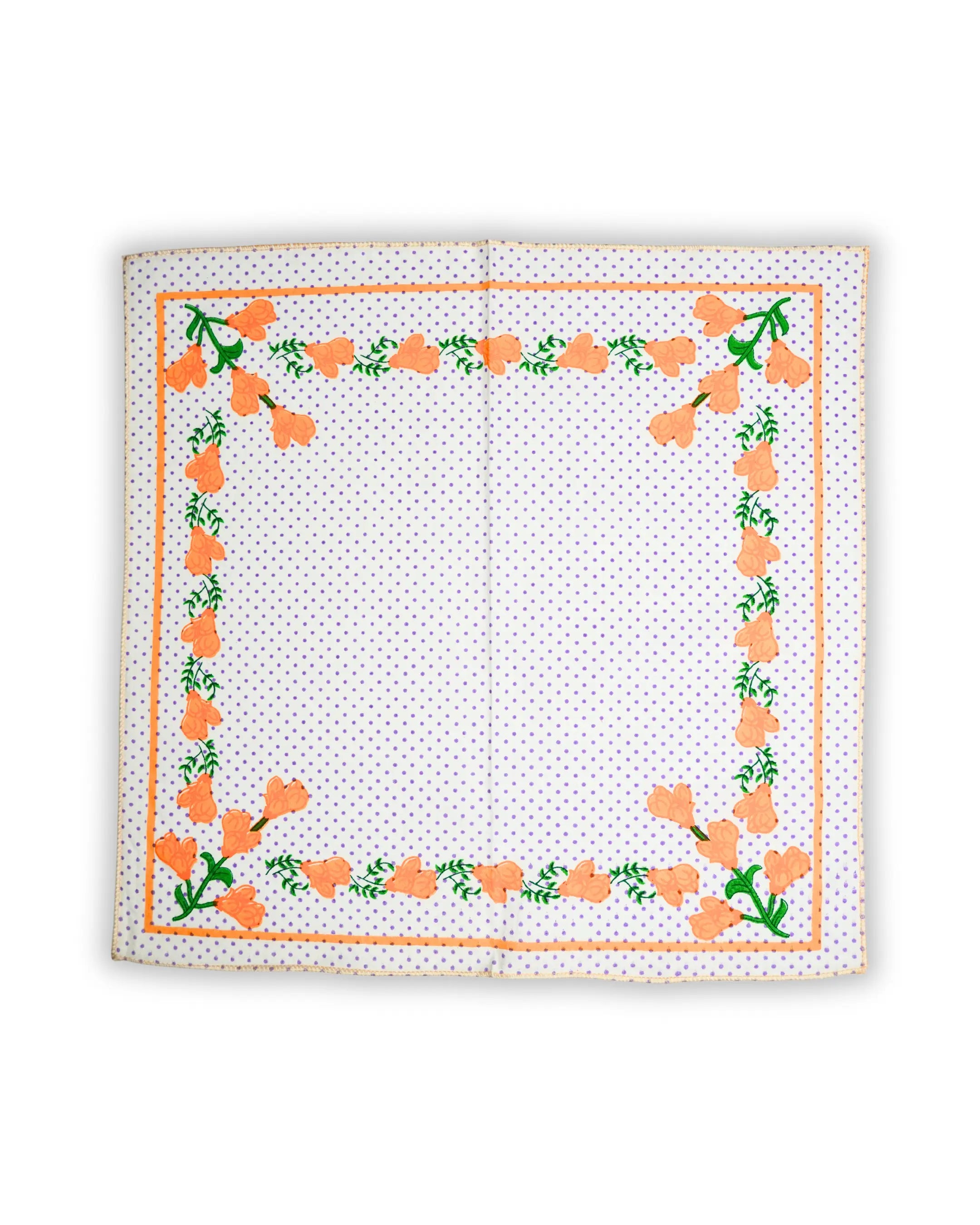 Polka Bloom 2 premium cotton handkerchief Mikado