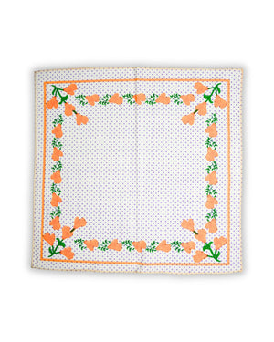 Polka Bloom 2 premium cotton handkerchief Mikado