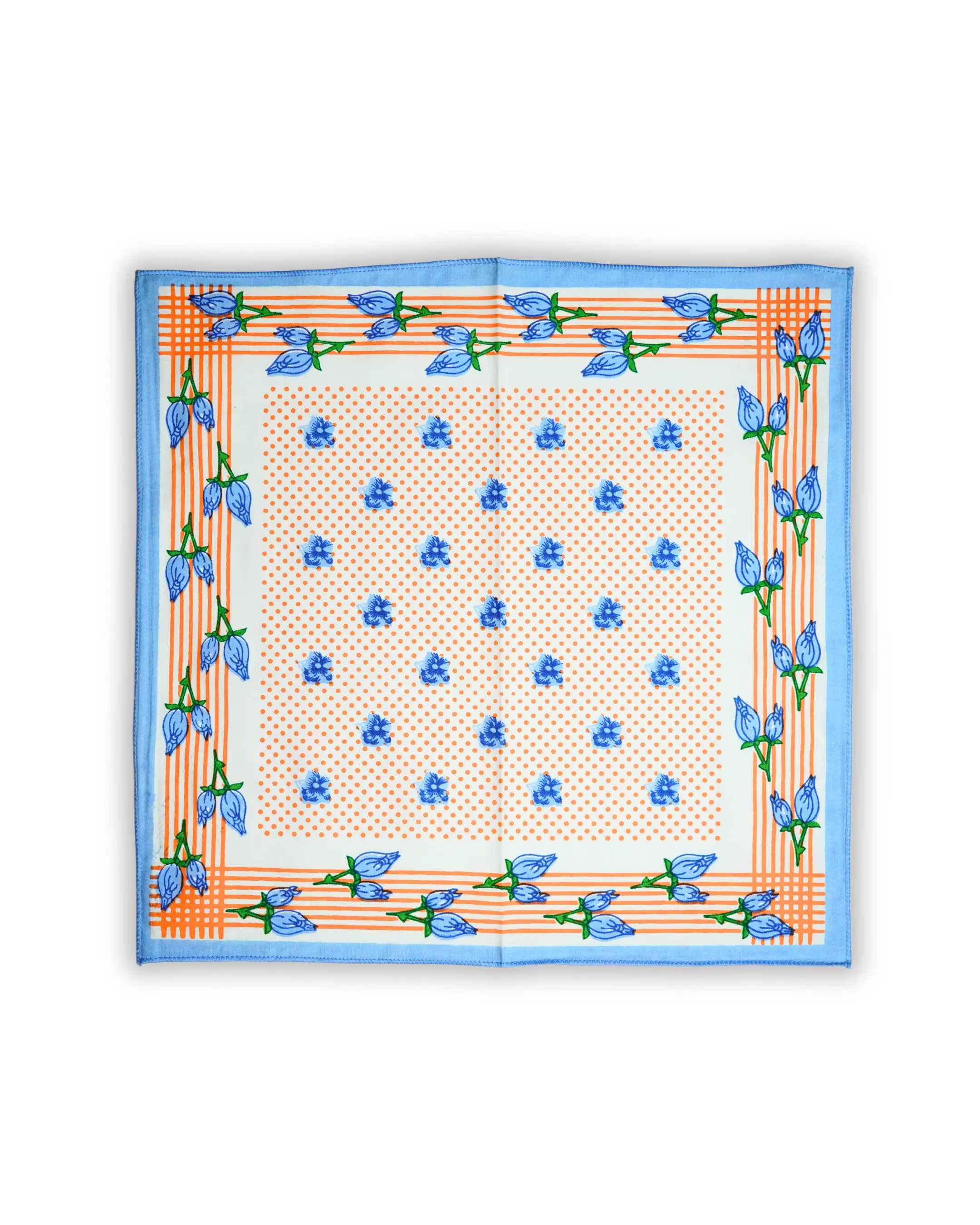 Polka Bloom multicolor cotton handkerchief Mikado
