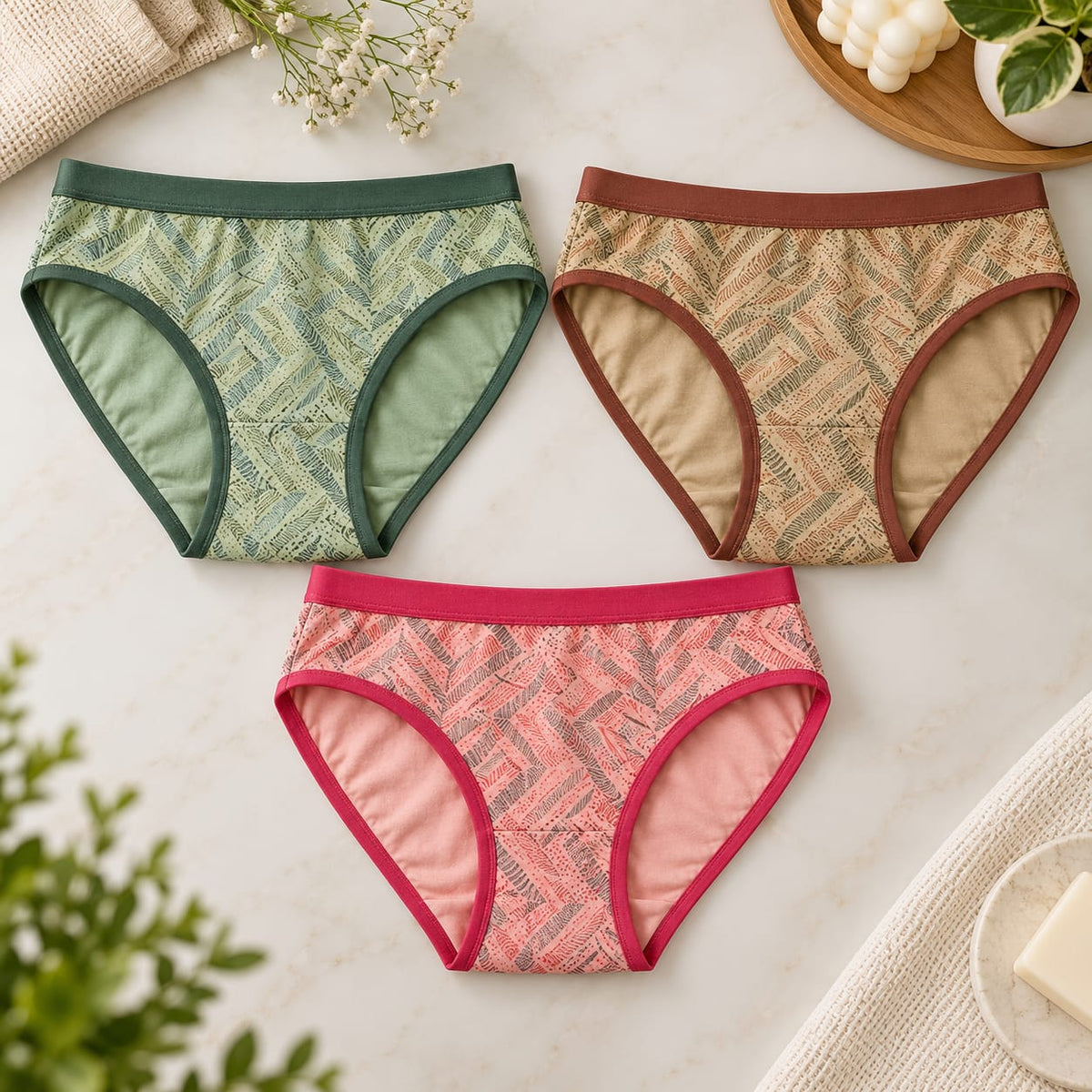 Dreamy low waisted cotton panties (Pack of 3)